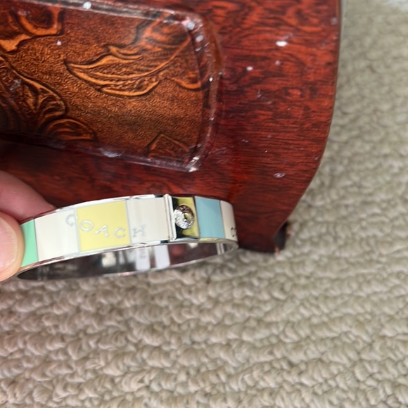 Set of 3 Silver Toned Coach bangle bracelets - Picture 5 of 9